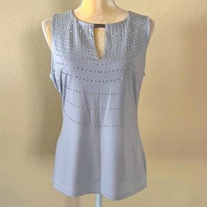Cache gray embellished top, sz M